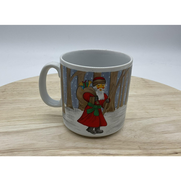 Vintage 1990 Grant Howard Associates Santa Christmas Mug Ceramic Cup Coffee - Picture 1 of 6
